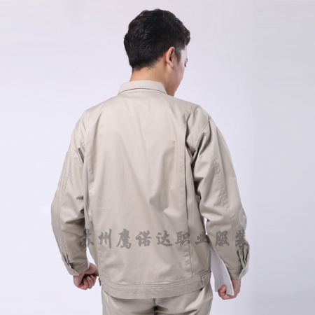 米色拼蘭色滌棉紗卡生產(chǎn)加工工作服AC087-SC