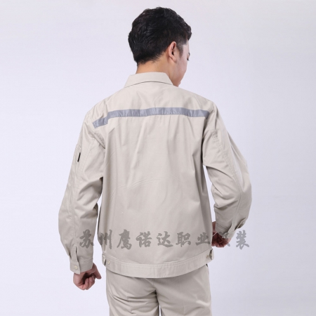 米色拼藏青廠服工衣定做AC112-DM